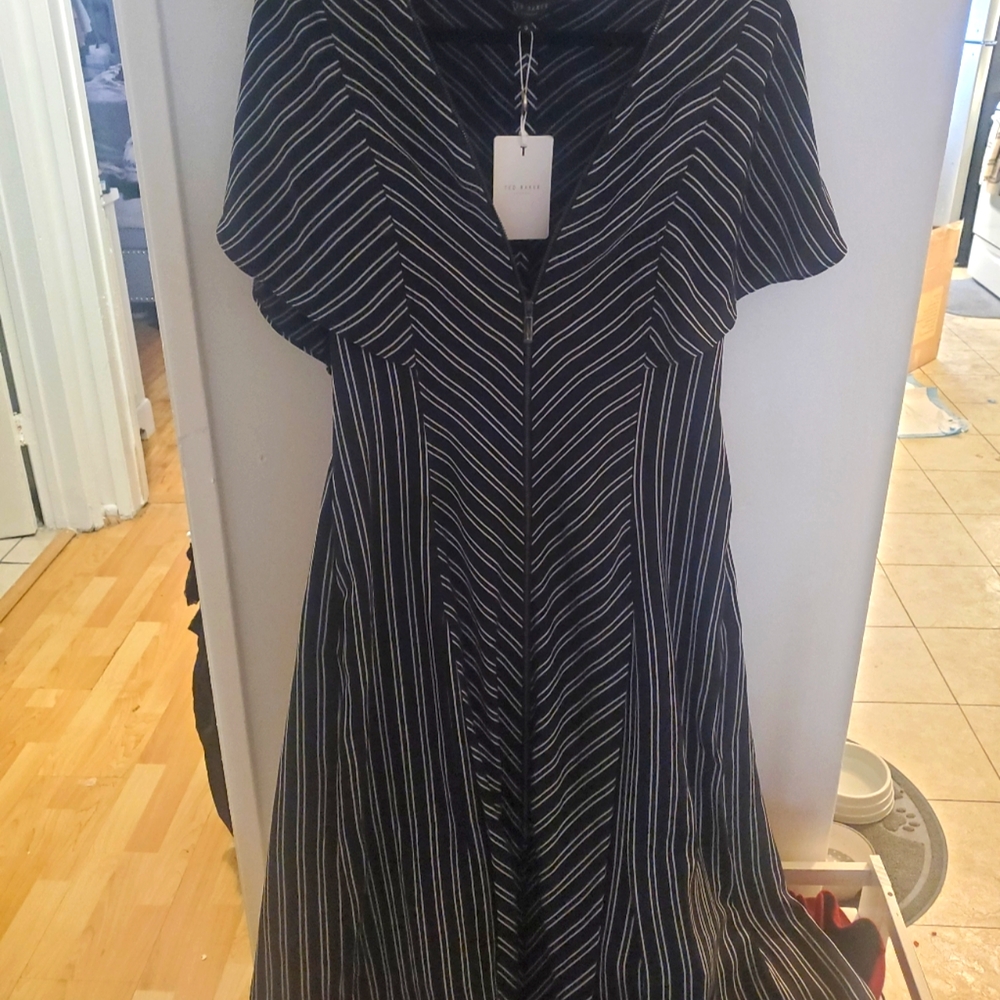 Navy Blue Ted Baker Zipper Dress